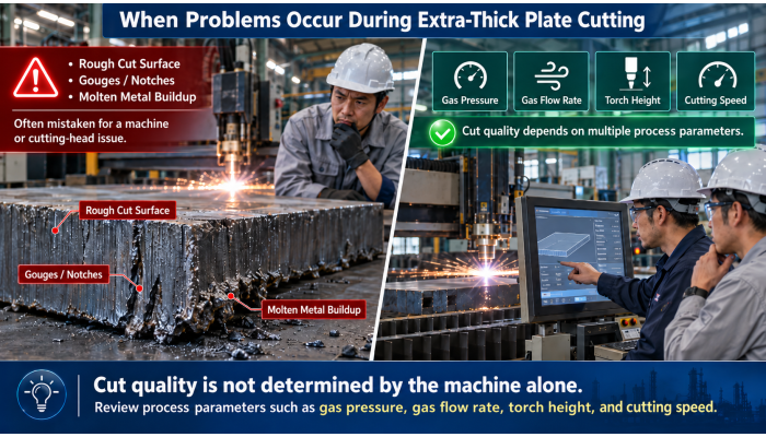 【Ultra-Thick Plate Cutting Defects】The Limits of Processing Conditions That Cannot Be Overcome by Equipment or Cutting Tips Alone